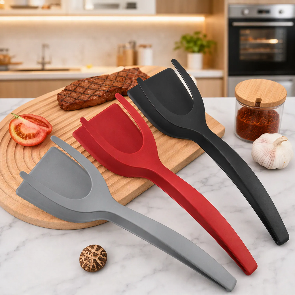 2-in-1 spatula and food tongs, non-stick — product view 1