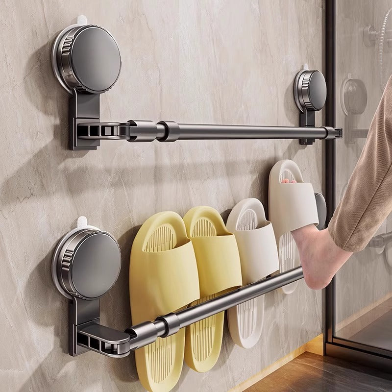 Wall-mounted slipper rack with suction cup, extendable — product view 1