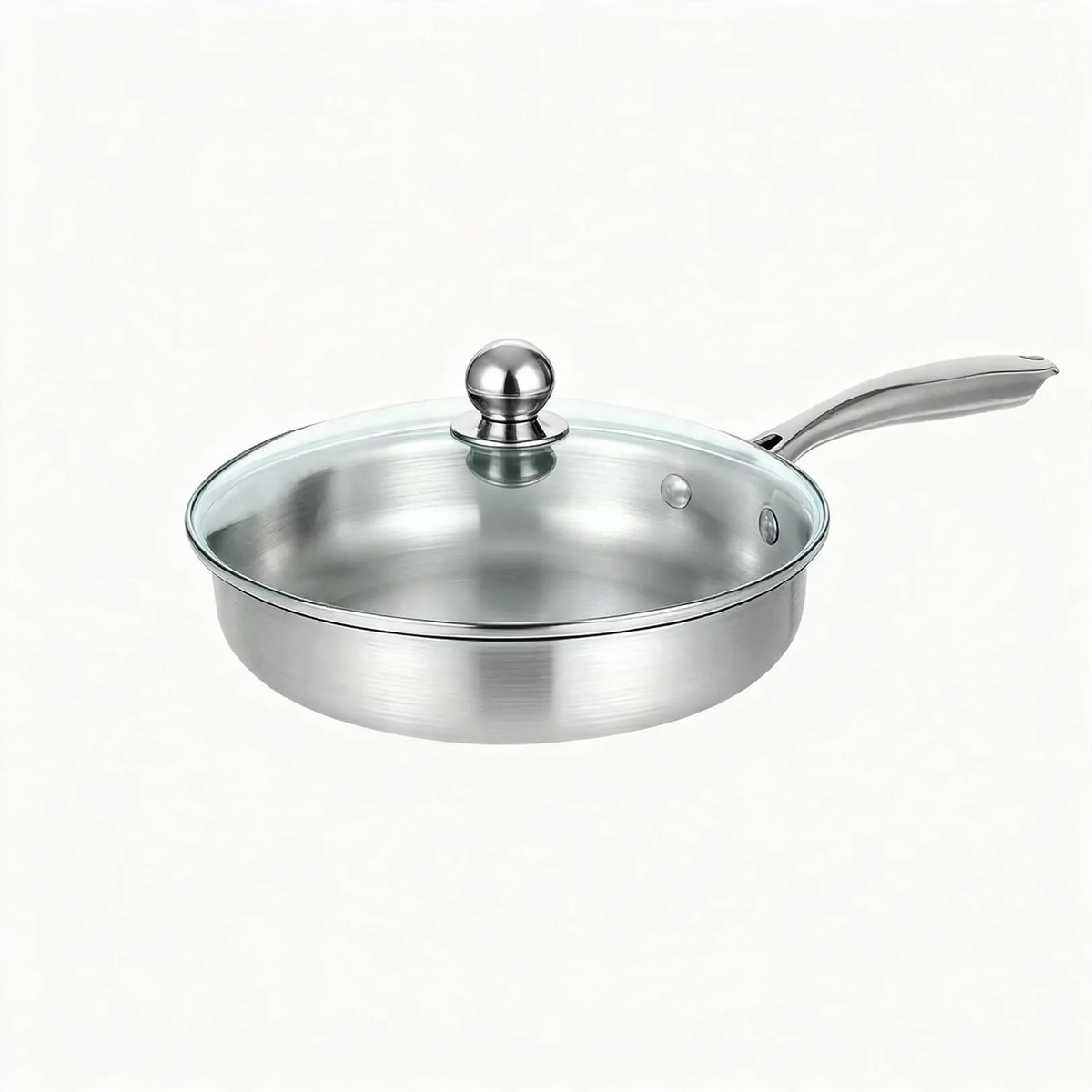 Frying pan, 410 stainless steel, honeycomb pattern — product view 4