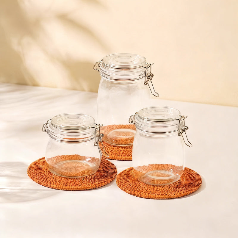Glass storage jar with lid, airtight — product view 6