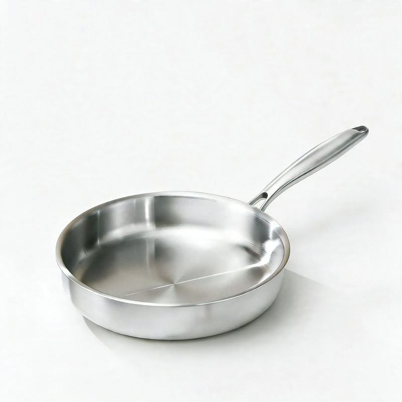 Frying pan, 410 stainless steel, honeycomb pattern — product view 6