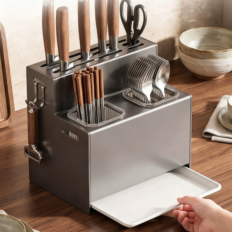 Knife and cutlery rack made of carbon steel for the countertop — product view 4