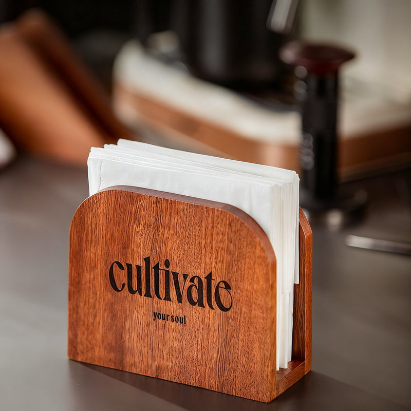 Wooden paper roll holder, multiple shapes — product view 1