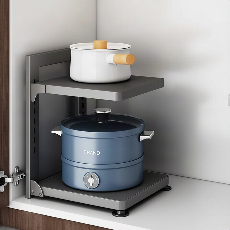 Pot shelf, multi-tier, gunmetal, foldable — product view 5