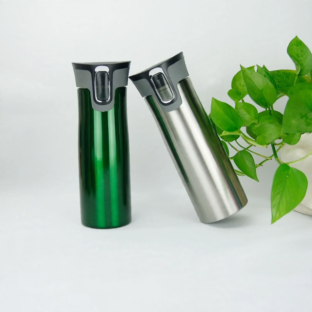 Double-walled stainless steel insulated mug — product view 1