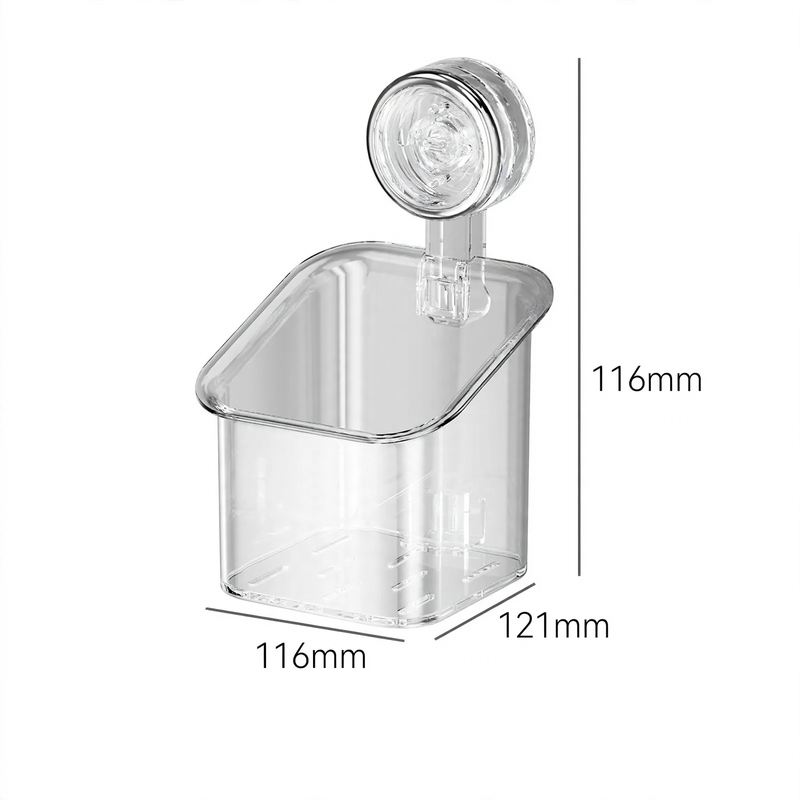 Wall-mounted storage box with suction cup — product view 7