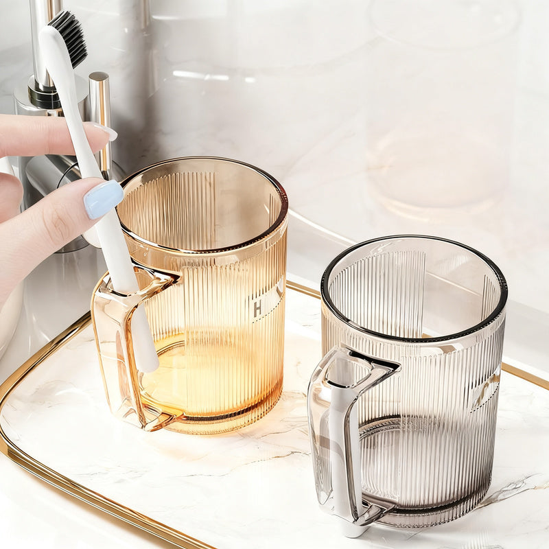 Toothbrush cup with handle, plastic, 51–100 ml — product view 2