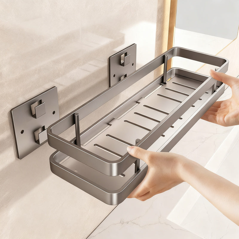 Stainless steel bath shelf without drilling — product view 3