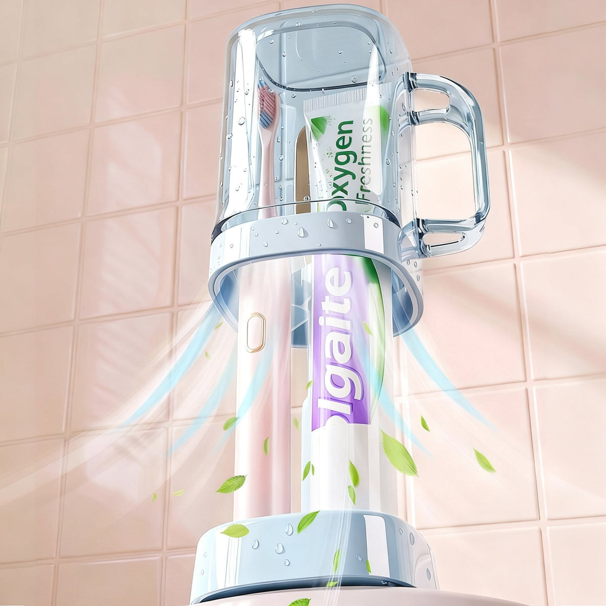 Toothbrush holder with adjustable height, modern design — product view 2