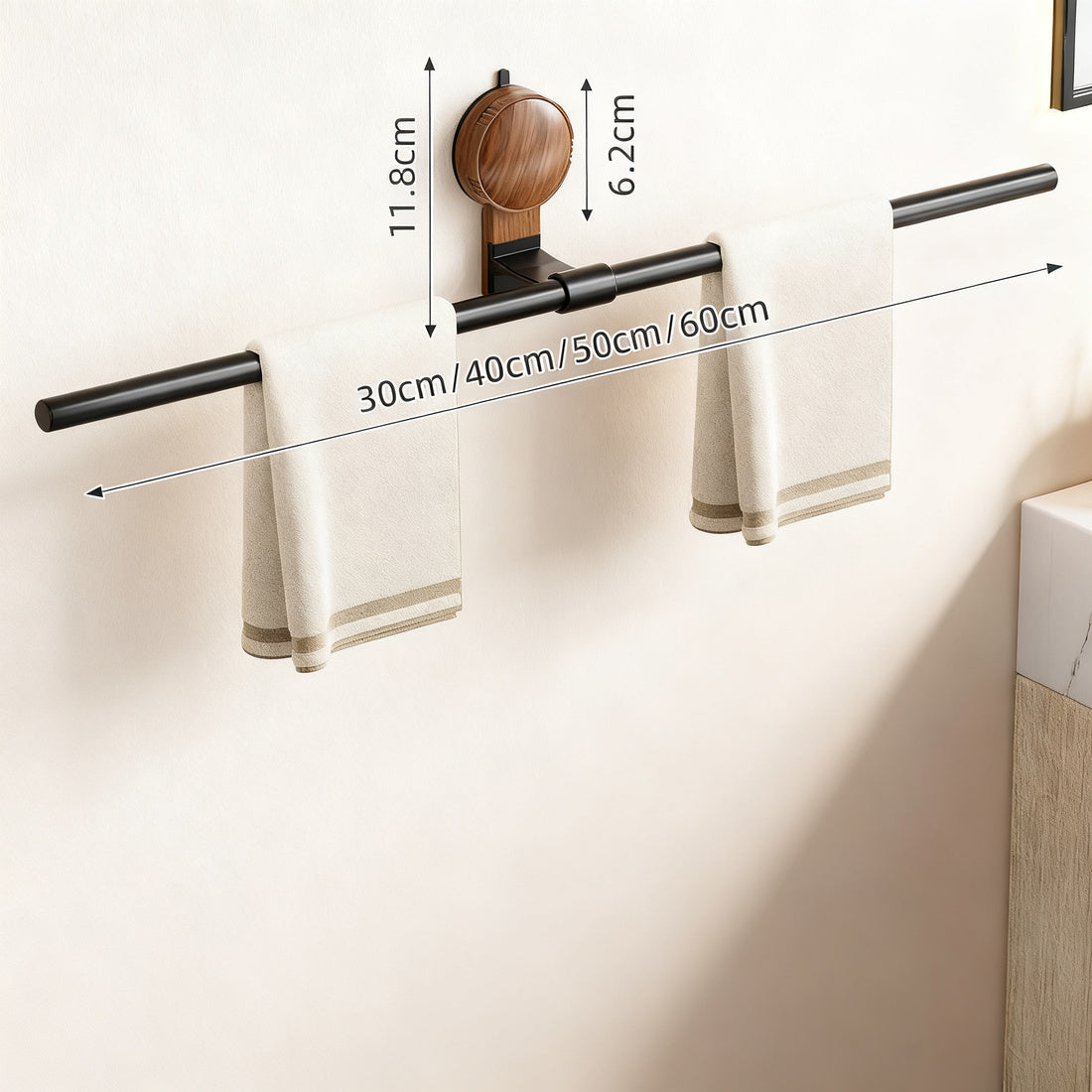 Towel holder made of space aluminum with suction cup — product view 7