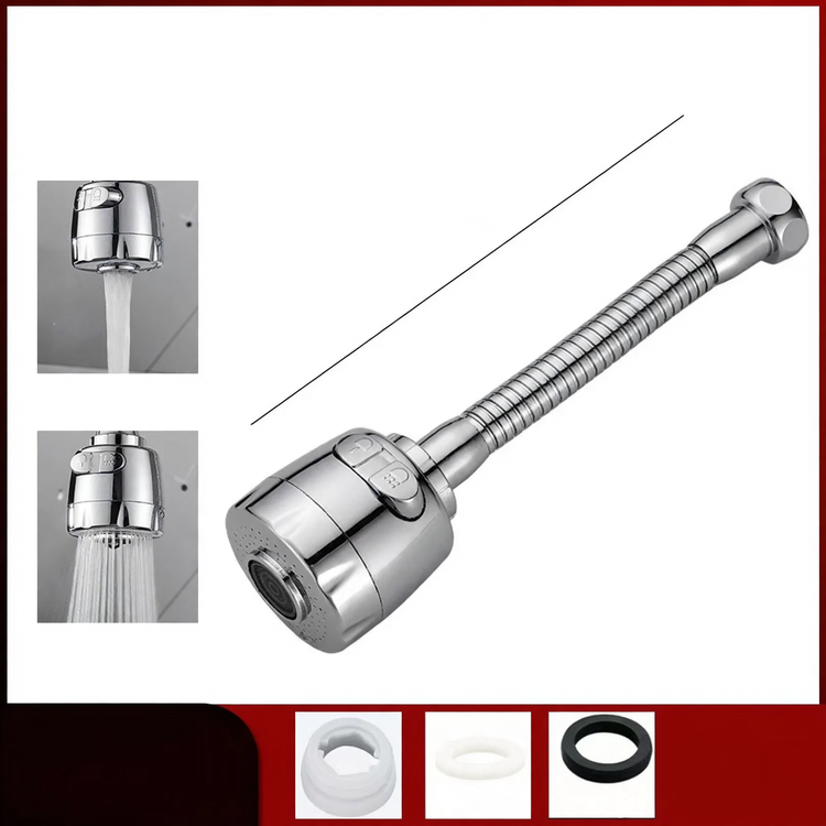 kitchen faucet attachment, extendable, with splash guard — product view 1