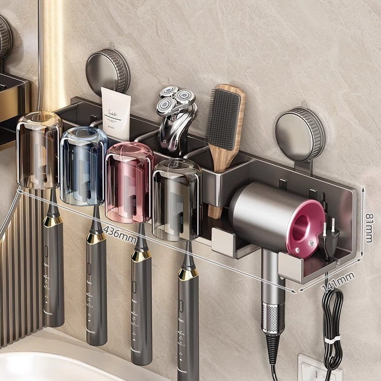 Suction cup toothbrush and hair dryer holder, wall-mounted — product view 5