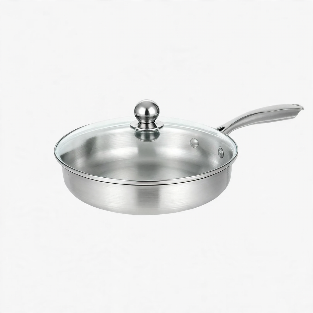 Frying pan, 410 stainless steel, honeycomb pattern — product view 2