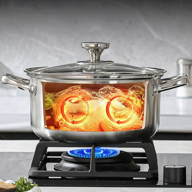 Stainless steel cooking pot 20 cm, 1.1–2 L, model HD190912 — product view 2