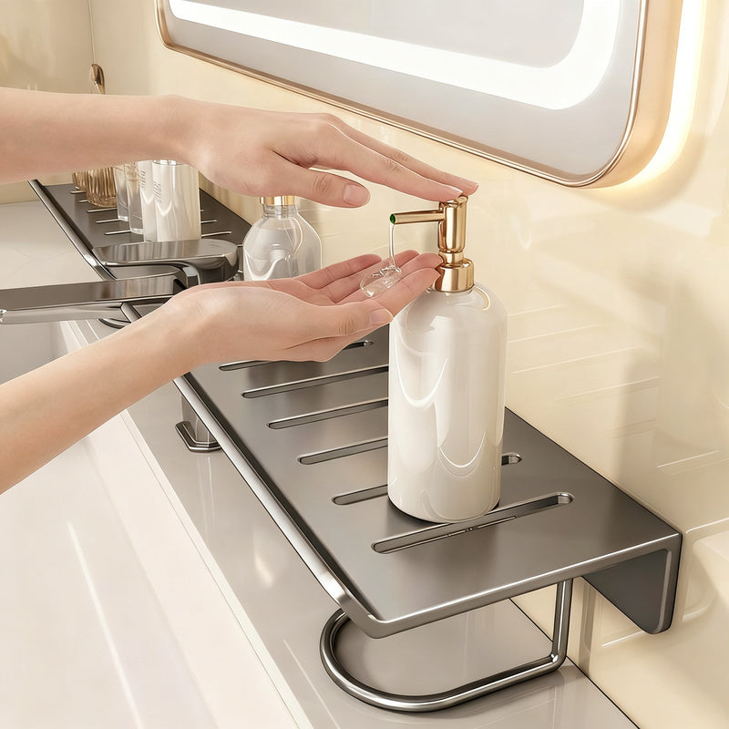 Wall shelf for sink, steel, without drilling — product view 2