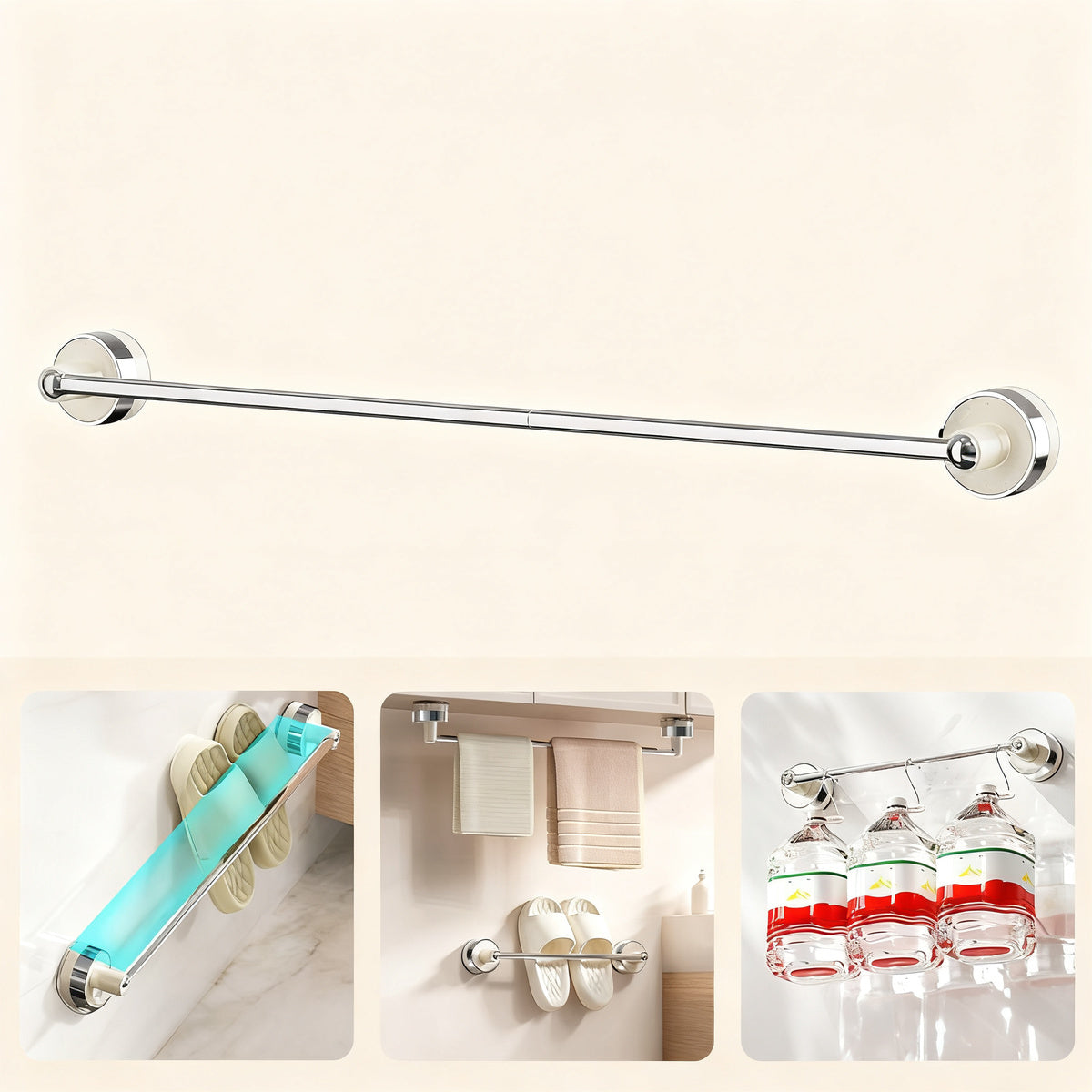 Expandable suction cup shoe rack for bathroom — product view 5