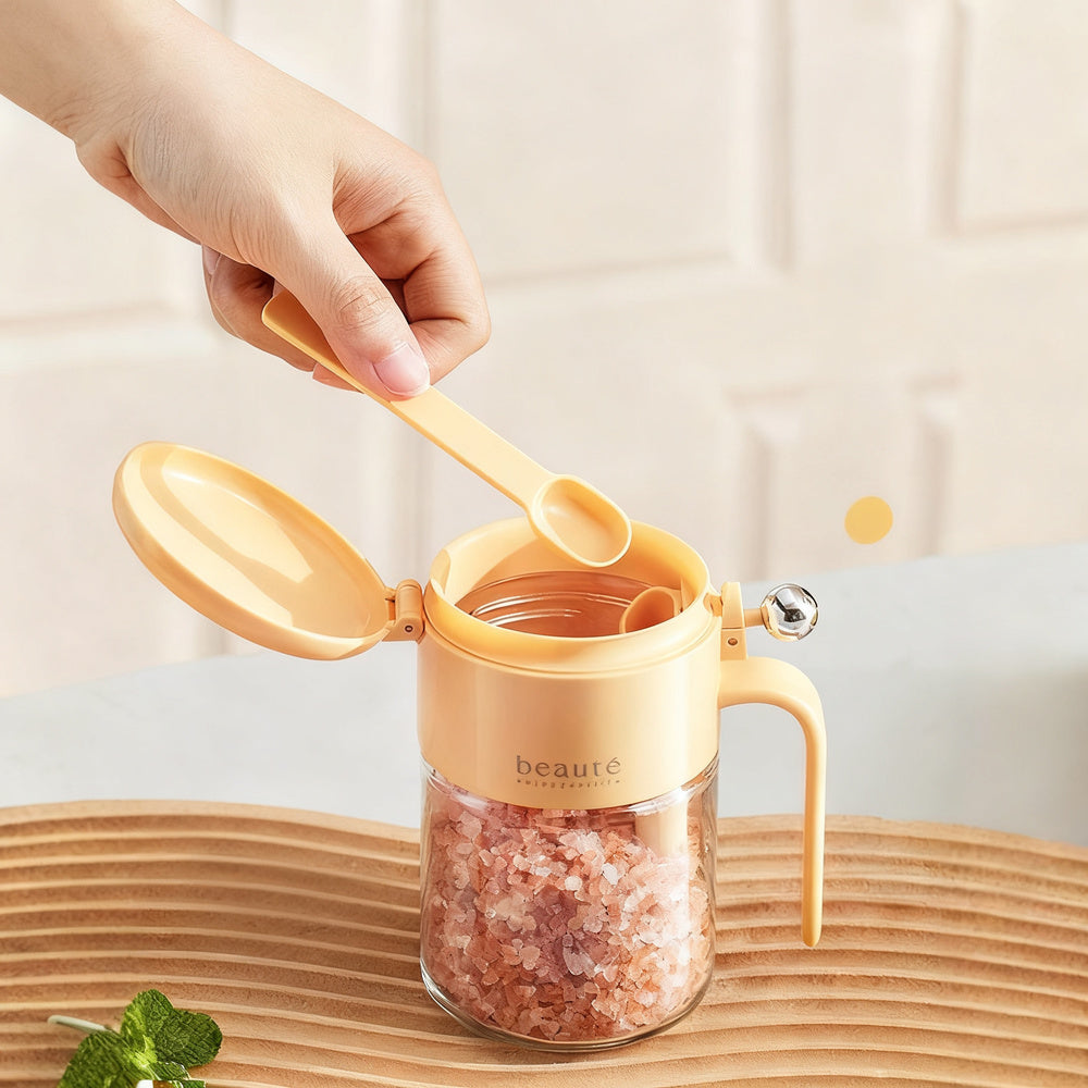 Spice jar with press lid, airtight sealed — product view 2