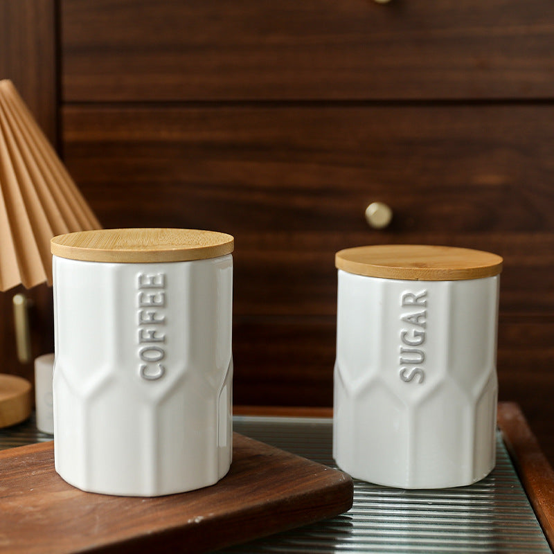 Ceramic storage jar with lid, modern design — product view 4
