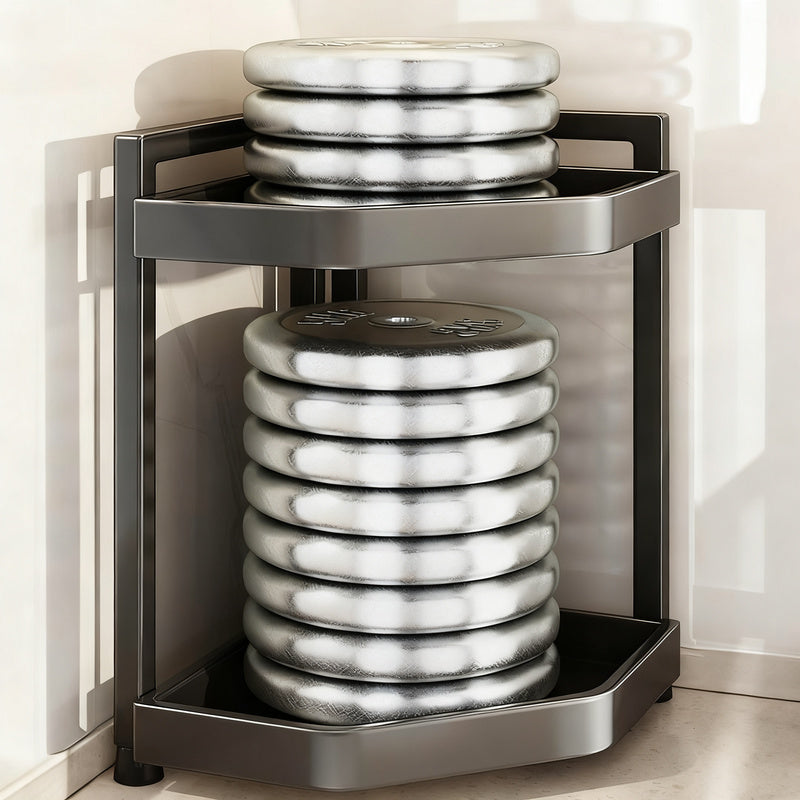 Corner shelf for kitchen, spice rack, carbon steel — product view 2