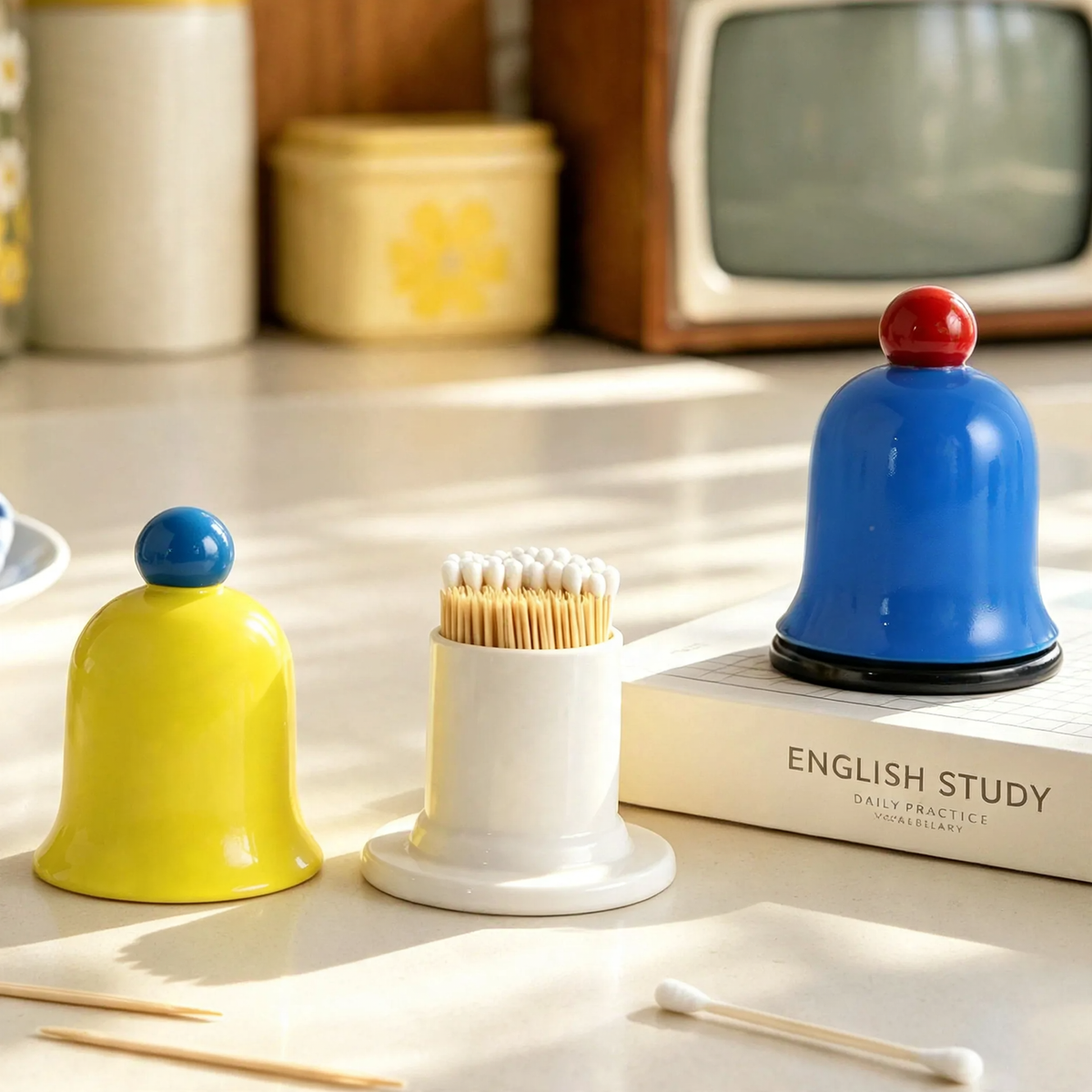 Toothpick box with bell, ABS plastic — product view 2
