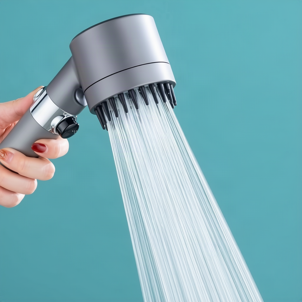 Multifunctional shower head with LED and massage function — product view 1