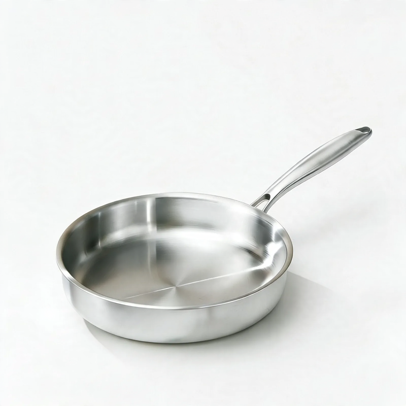 Frying pan, 410 stainless steel, honeycomb pattern — product view 3