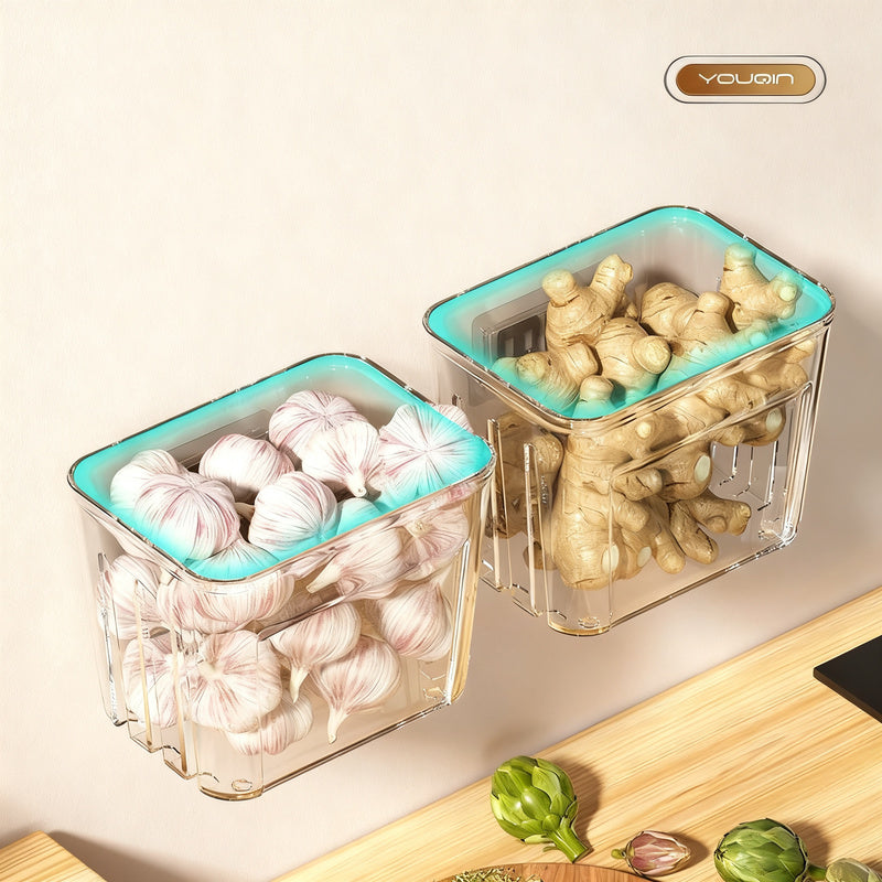 Storage box for garlic, ginger, and onions — product view 2
