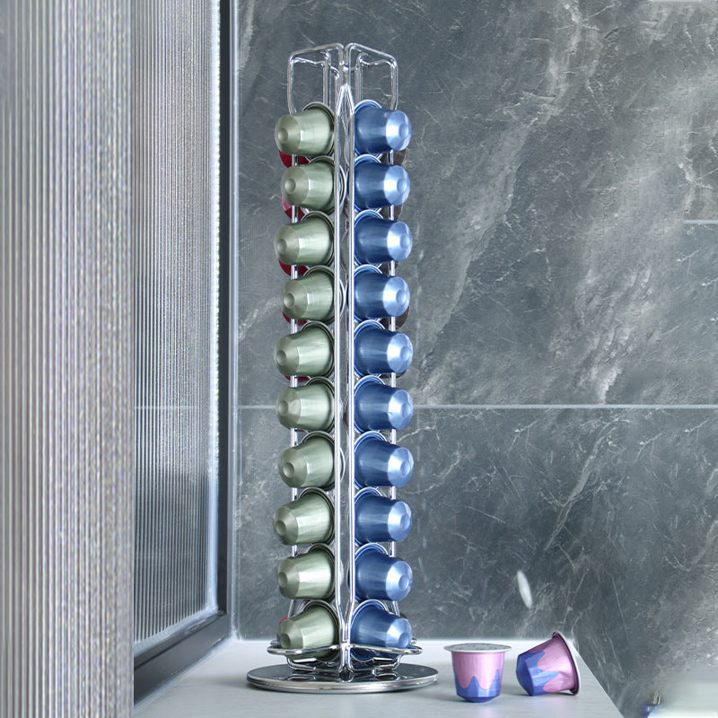 Rotatable coffee capsule organizer made of steel — product view 5