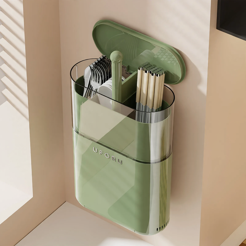Stick holder with snap button and drainage — product view 2