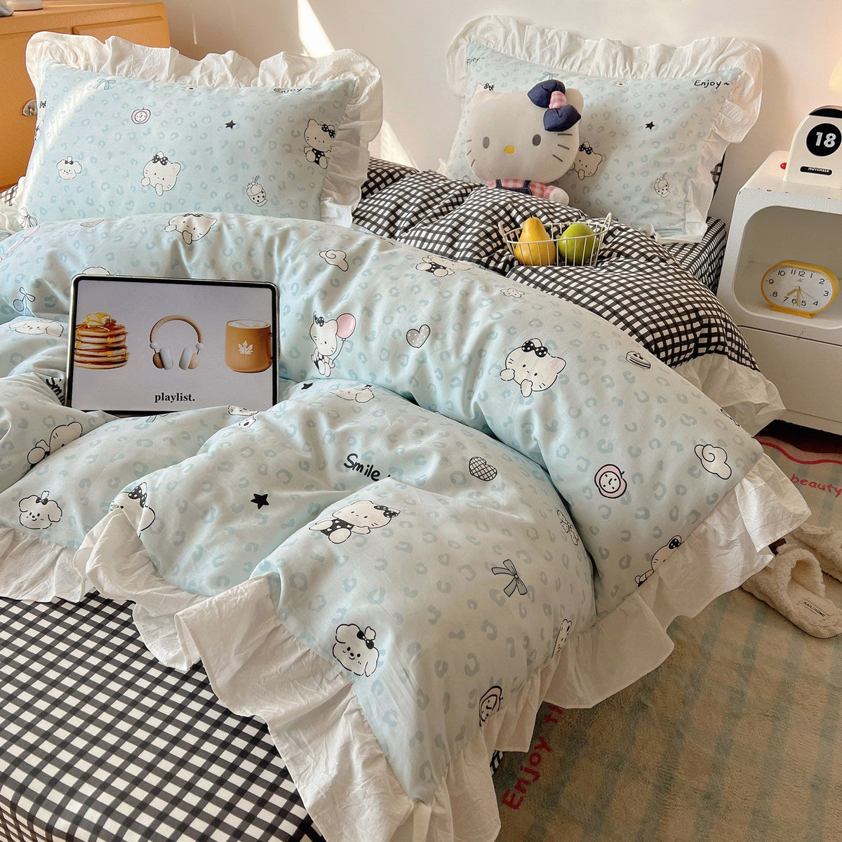 Cotton bedding with cartoon motifs, 4-piece — product view 5