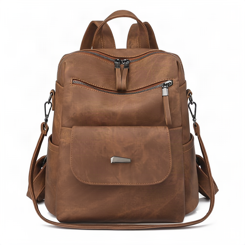 Women’s backpack made of PU, large capacity — product view 2