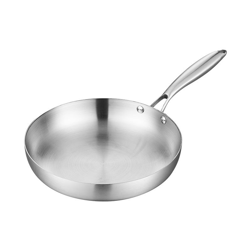 Frying pan, 410 stainless steel, honeycomb pattern — product view 2