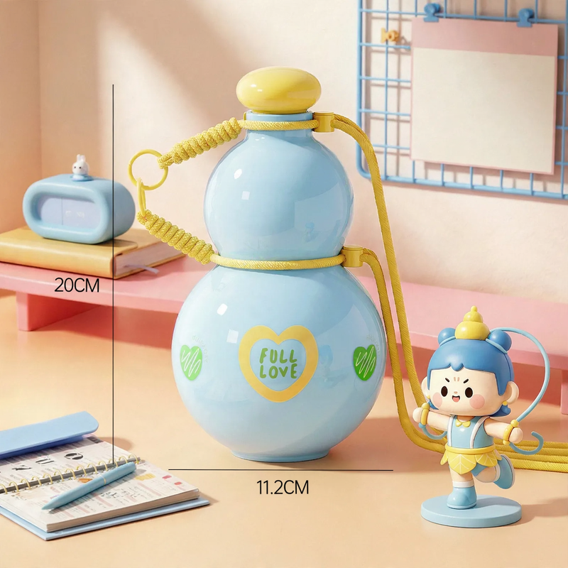 Pumpkin drinking bottle made of Tritan, 880 ml, with carrying handle — product view 5