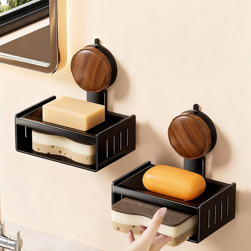 Double-layer soap dish with suction cup — product view 1