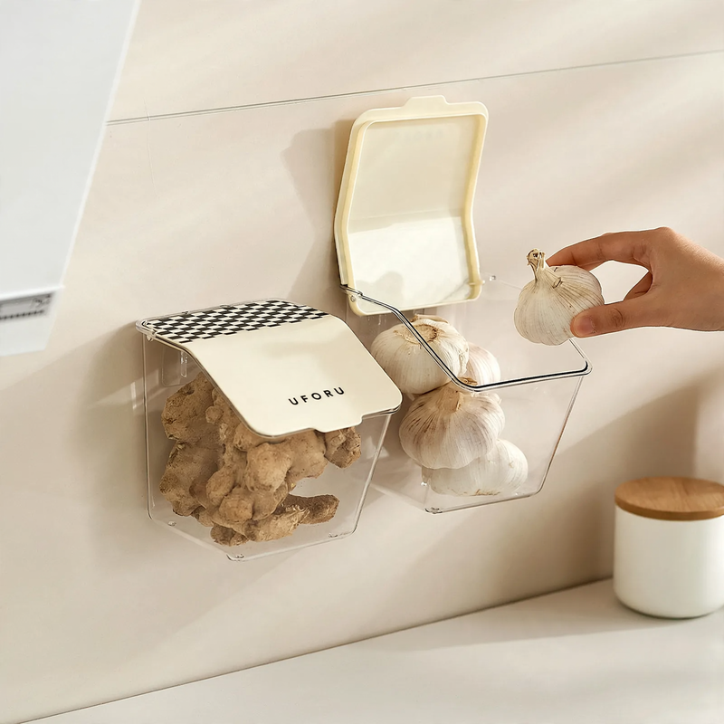 Wall-mounted storage box for vegetables, model A1170 — product view 1