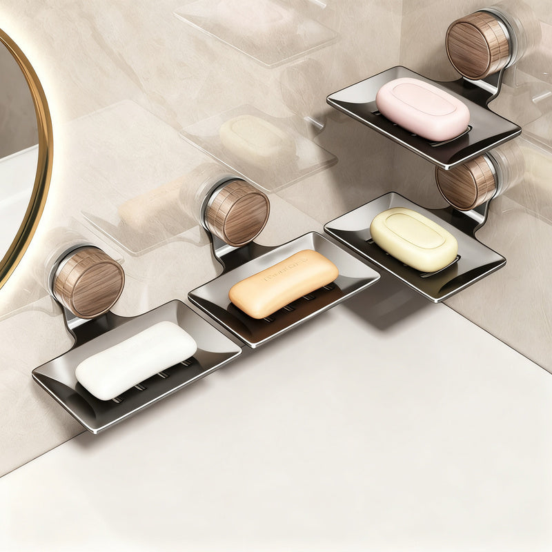 Double-layer soap dish with suction cup — product view 5