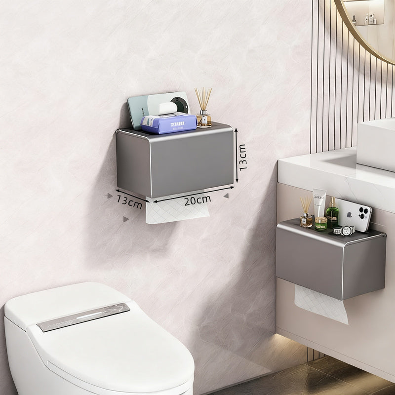 Wall-mounted toilet paper box made of aluminum — product view 6