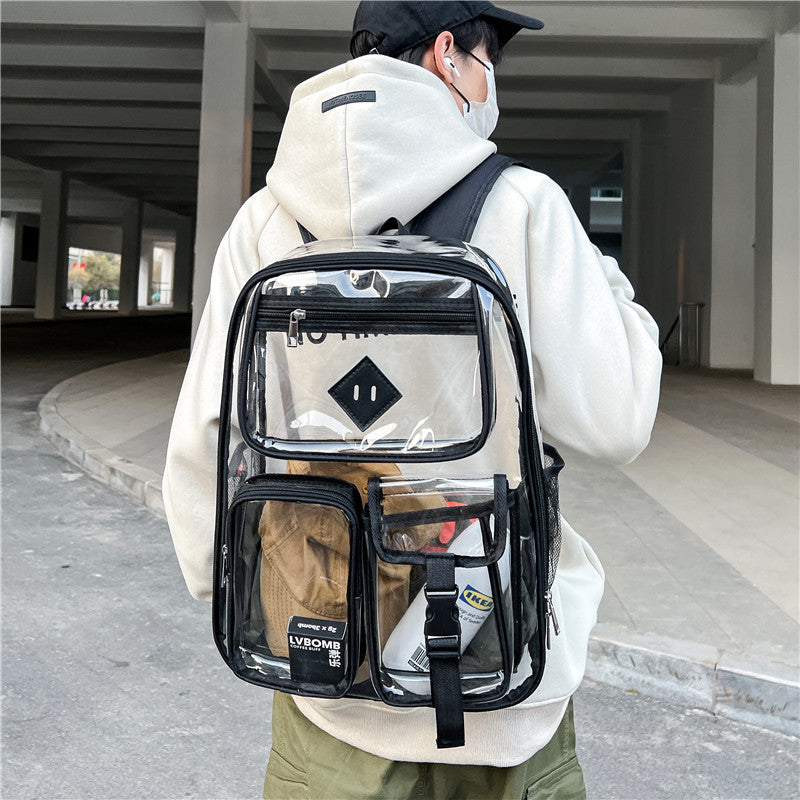 Transparent PVC backpack, waterproof — product view 1
