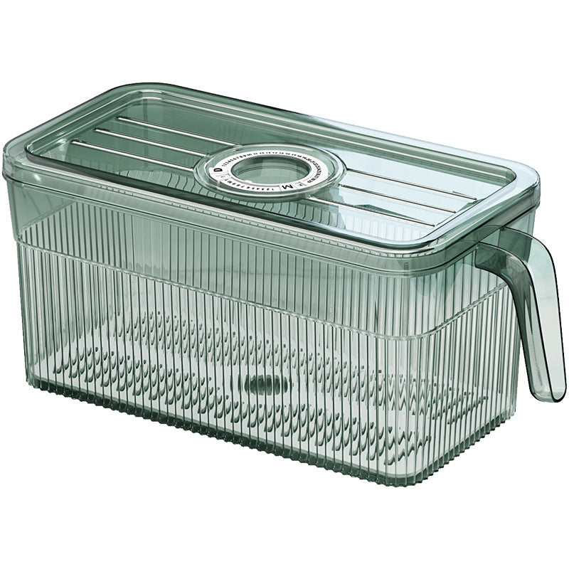 Refrigerator storage container with drain and timer function — product view 4