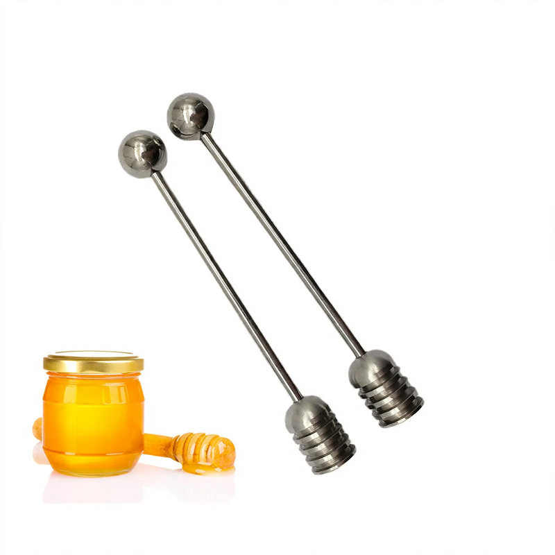 Stainless Steel Honey Dispenser with Stirring Rod — product view 1