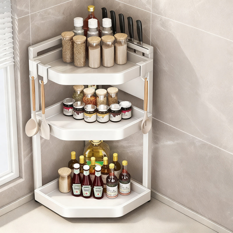Corner shelf for kitchen, spice rack, carbon steel — product view 4