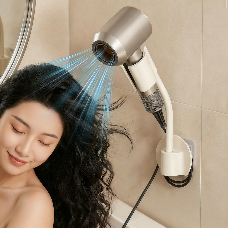 Wall mount for hair dryer, ABS, without drilling — product view 1