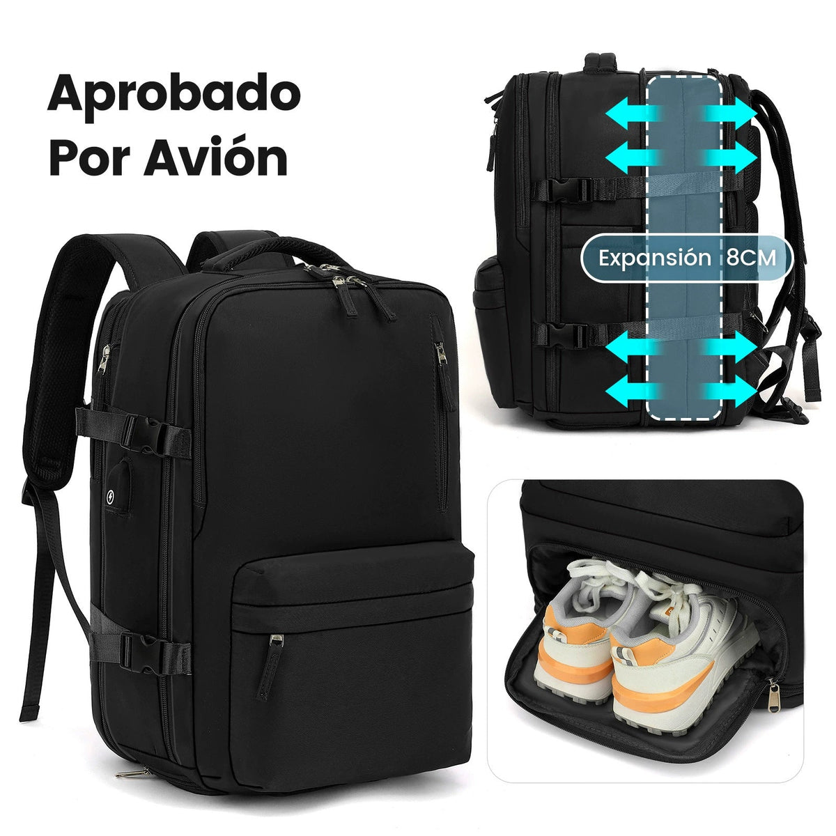 Expandable travel backpack, 36–55 L, for laptops — product view 5