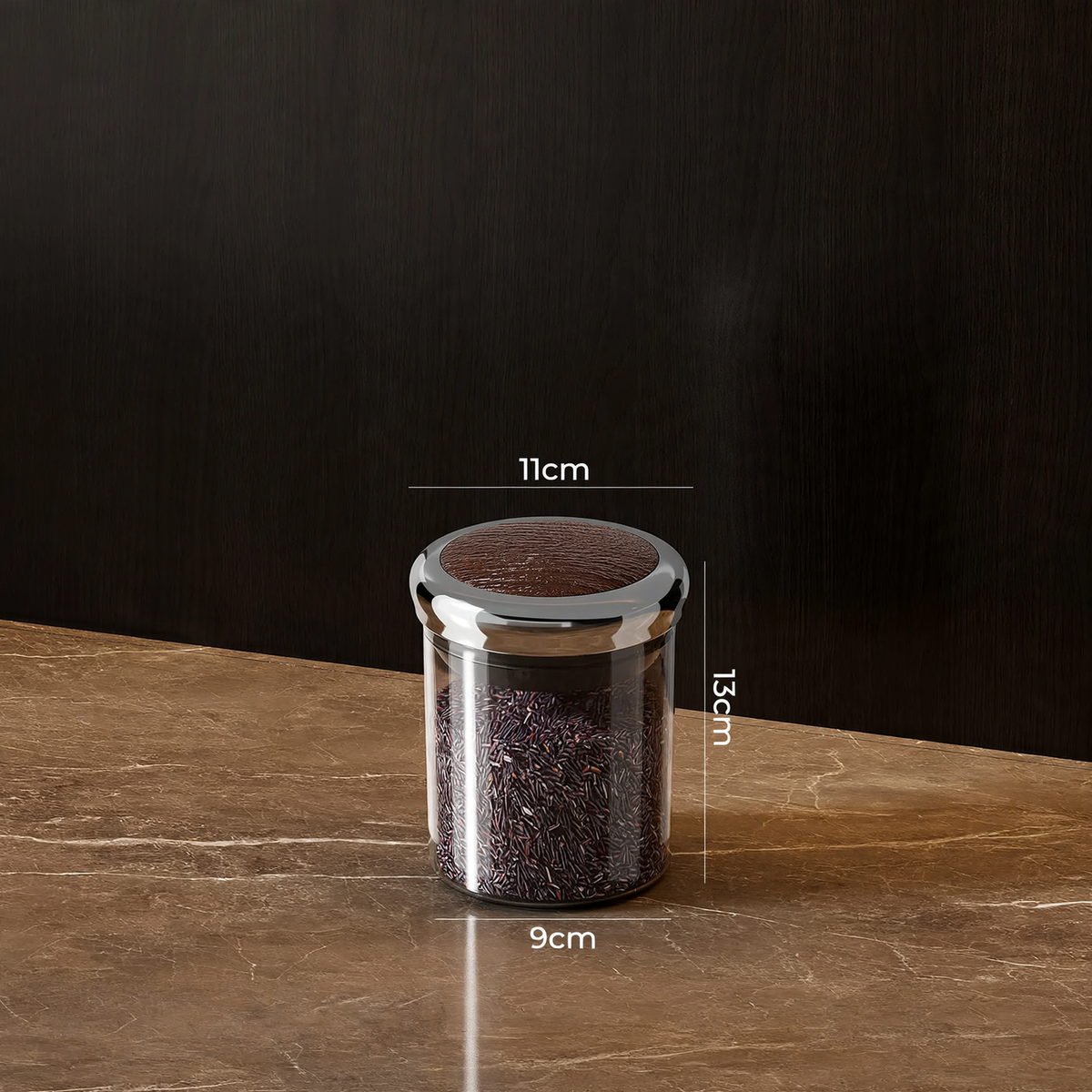 Storage container, round, food safe, with closure — product view 3