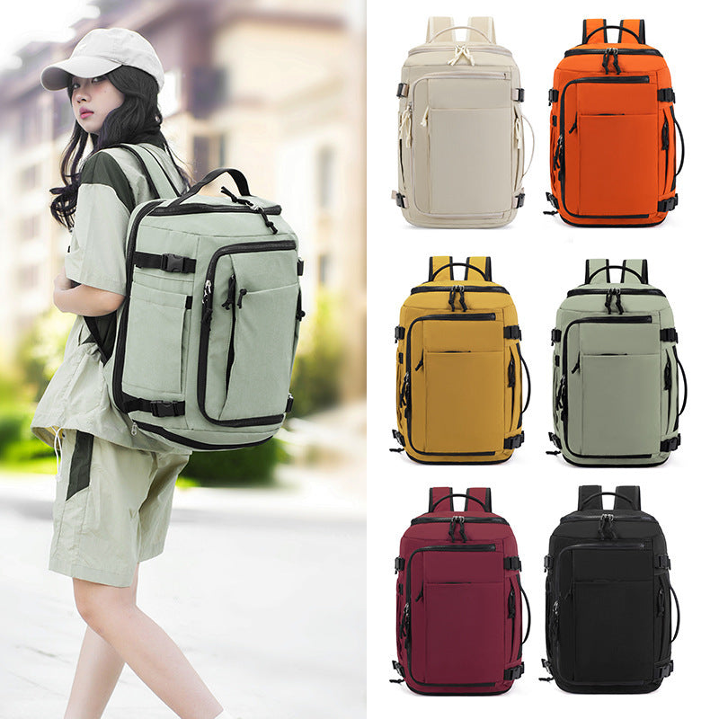 Nylon Backpack, 20–35 L, with shoe compartment and extension — product view 1