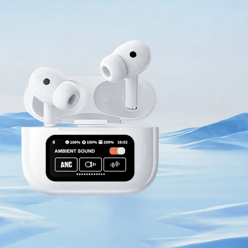 True Wireless Earbuds with Color Display and Noise Cancellation — product view 1