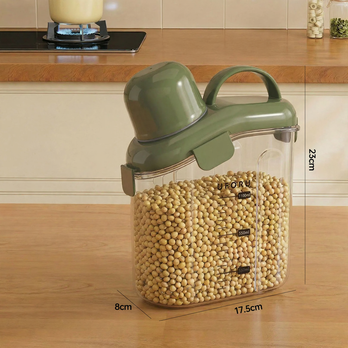 Portable storage container with lid, 2–3 liters, plastic — product view 2