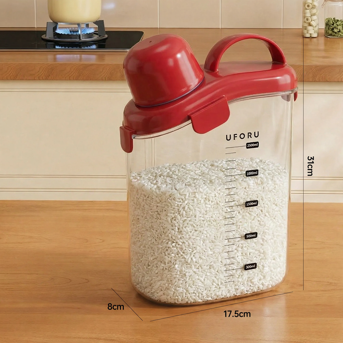 Portable storage container with lid, 2–3 liters, plastic — product view 3