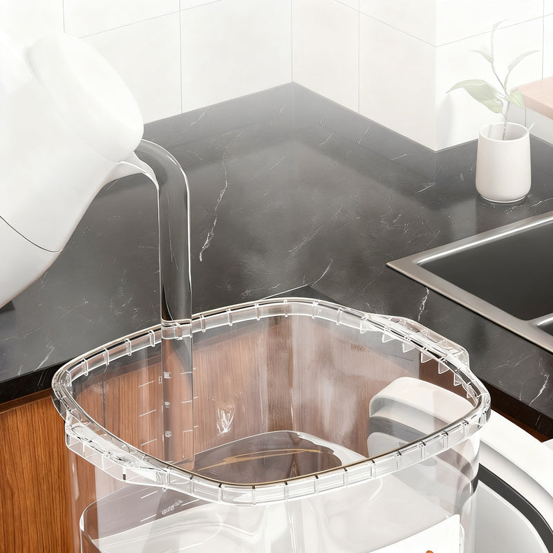 Plastic storage container, square, airtight — product view 1