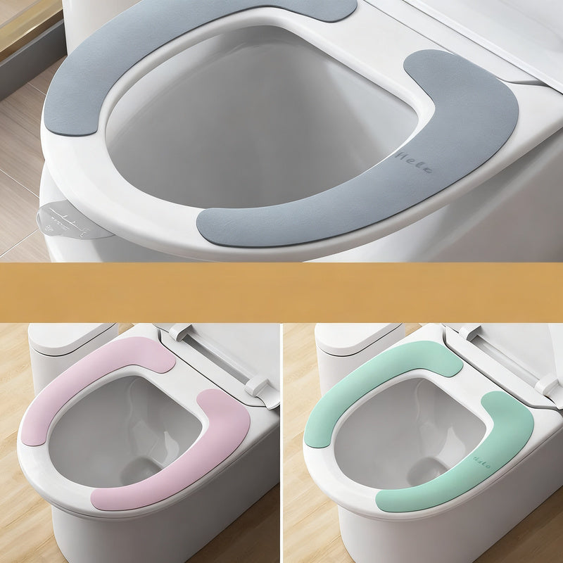 Plush toilet seat cover, self-adhesive — product view 2